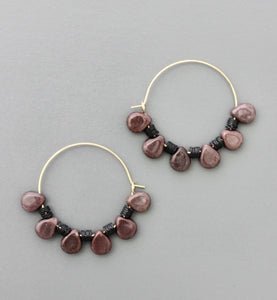 Brown Teardrop Hoops
