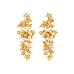 Gold Bouquet Drop Earrings