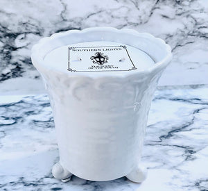 White Scroll Candle