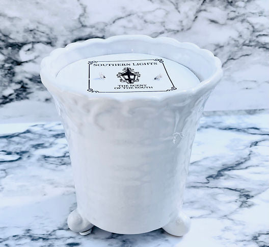 White Scroll Candle