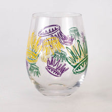 Load image into Gallery viewer, Mardi Gras Crown Wine Glass Set
