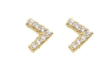 Pave Chevron Stud Earrings