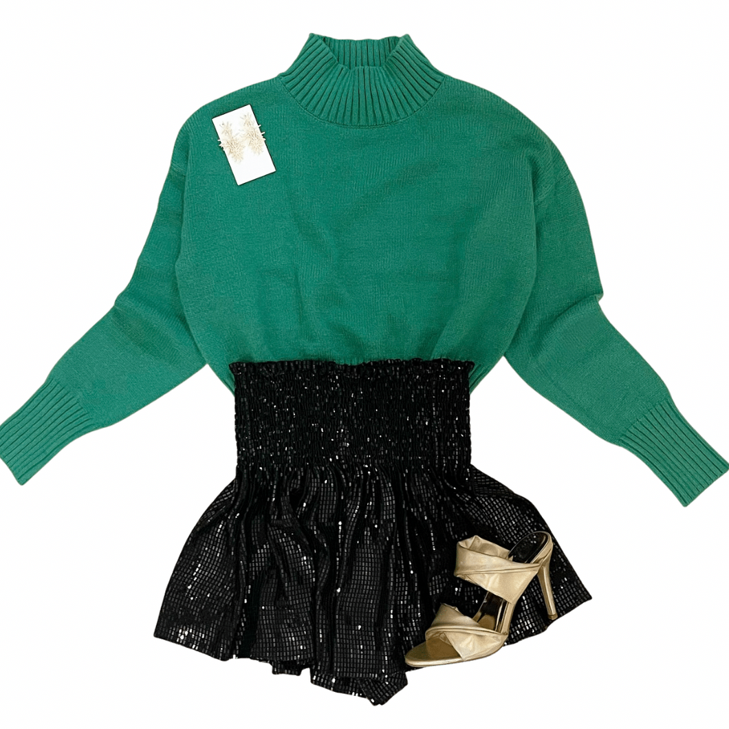 Black Disco Swing Shorts