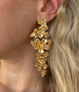 Gold Bouquet Drop Earrings