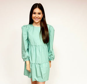 Poplin L/S Tier Dress