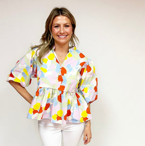 Mosaic Poplin Top