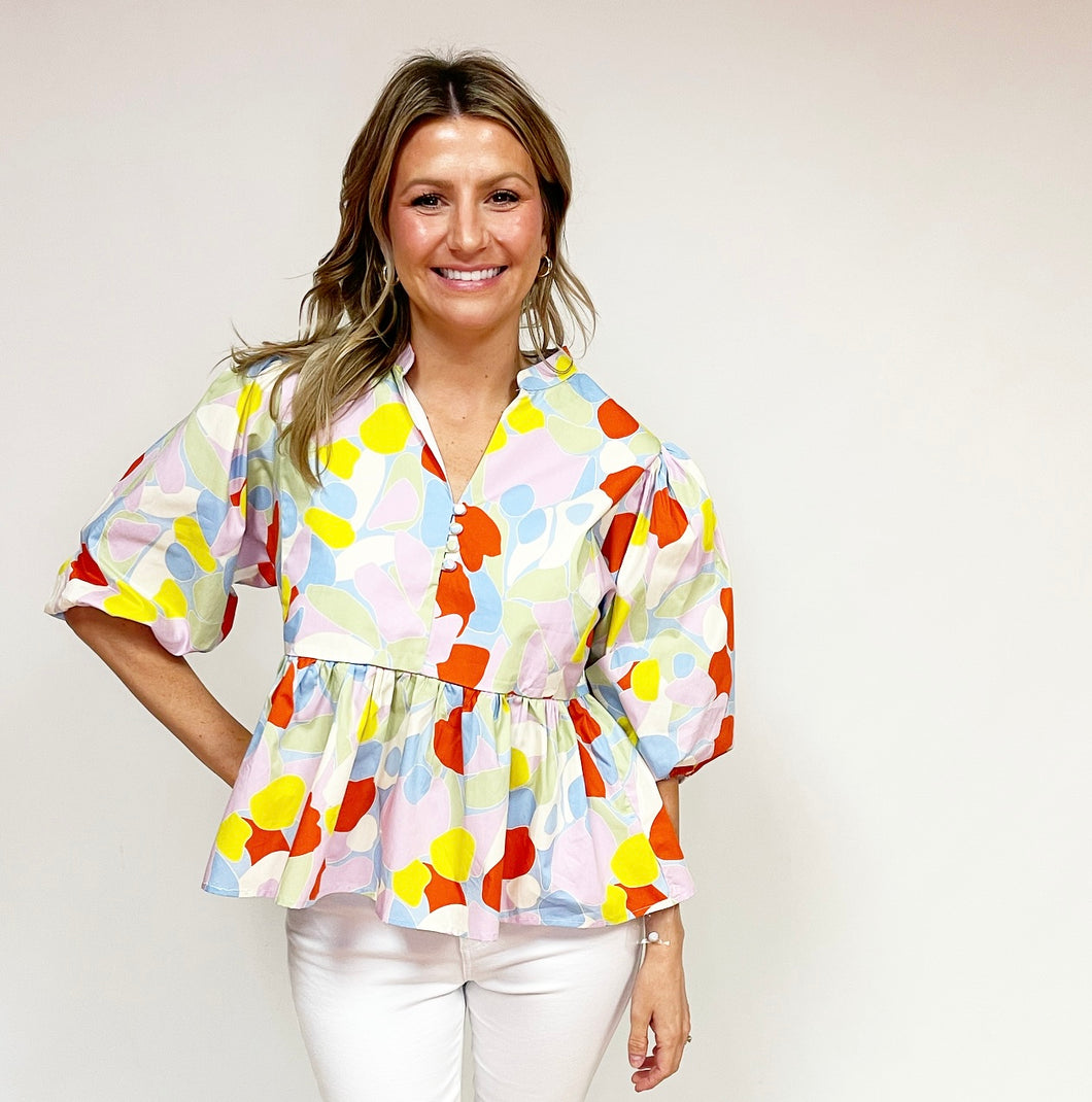 Mosaic Poplin Top